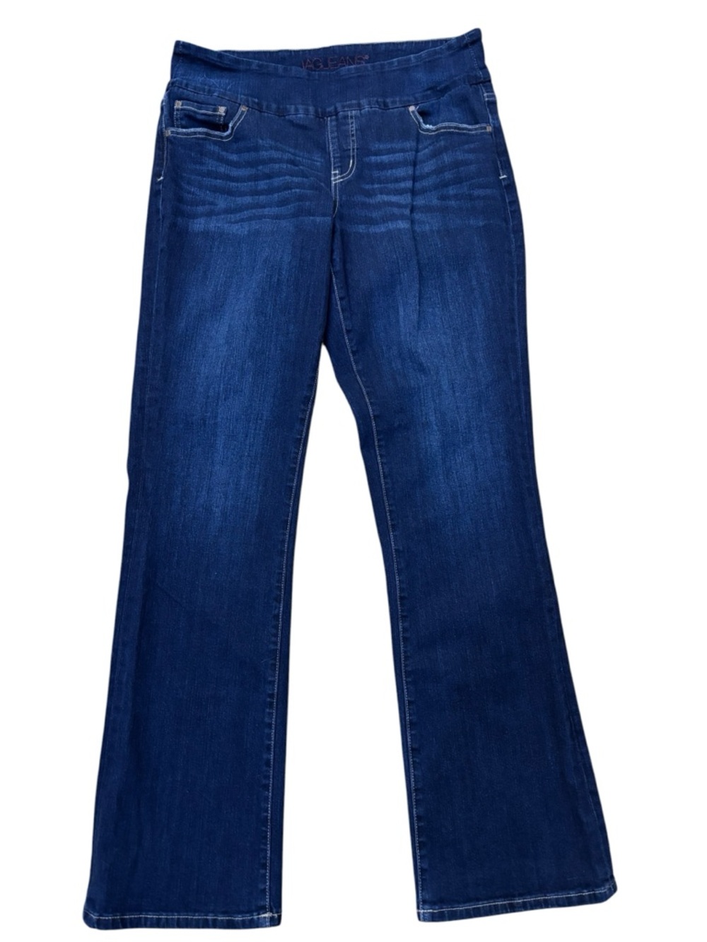 Jag Jeans pull on high rise bootleg 5 Pocket Dark Blue Denim size 14